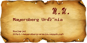 Mayersberg Uránia névjegykártya